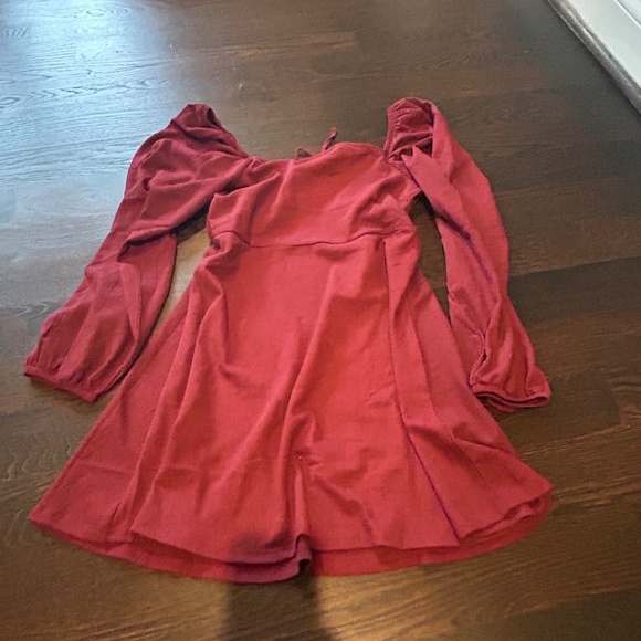 Red Long Sleeve Dress - Picture 2 of 5